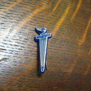 Blue Gold Flaming Torch Vintage Lapel Stick Pin